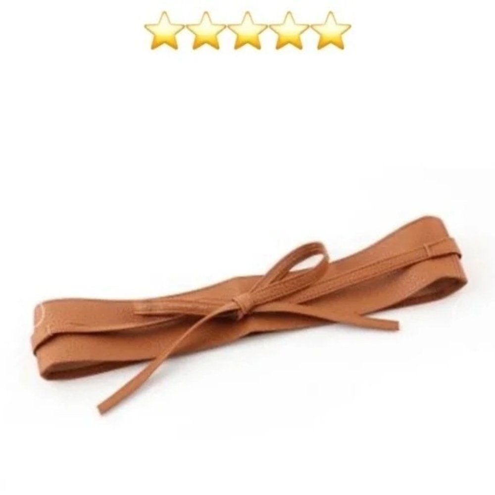 NEW Faux Vegan Leather Belt in Black - Picture 7 of 12